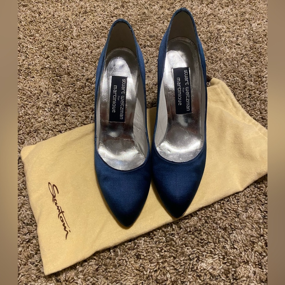 Santoni blue heels